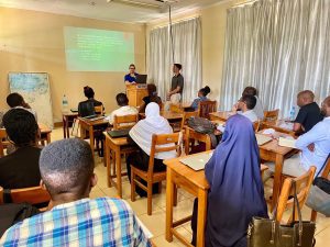 Dr. Burger giving a breast ultrasound lecture to the first years