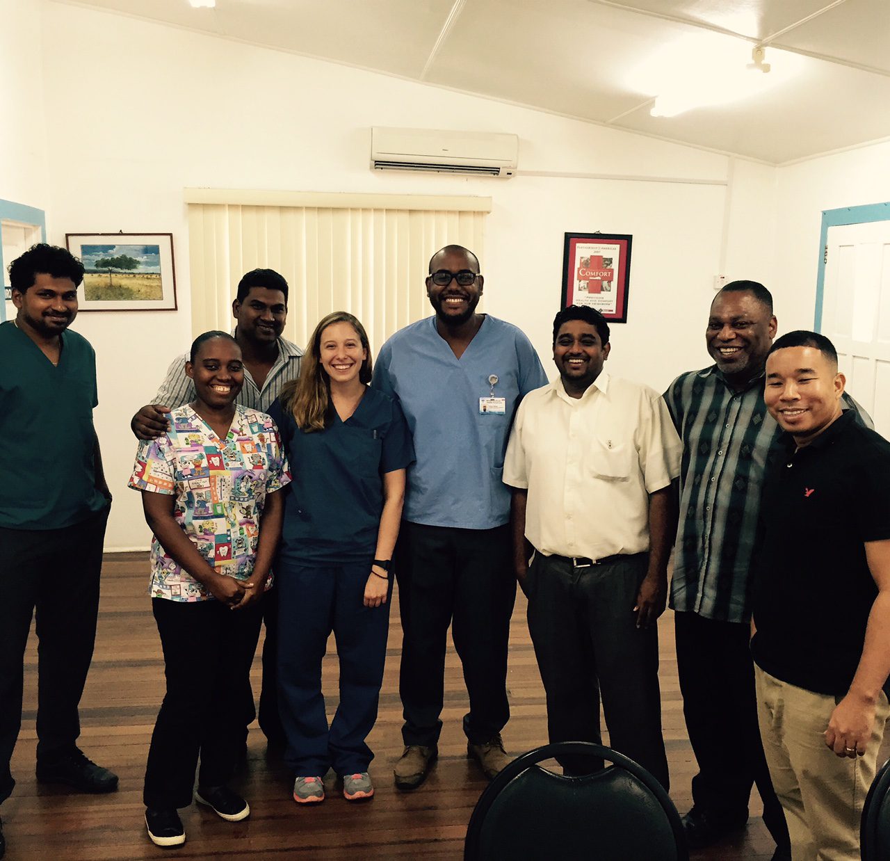 Dr. Bochnakova and the GPHC emergency medicine residents after radiology lecture.